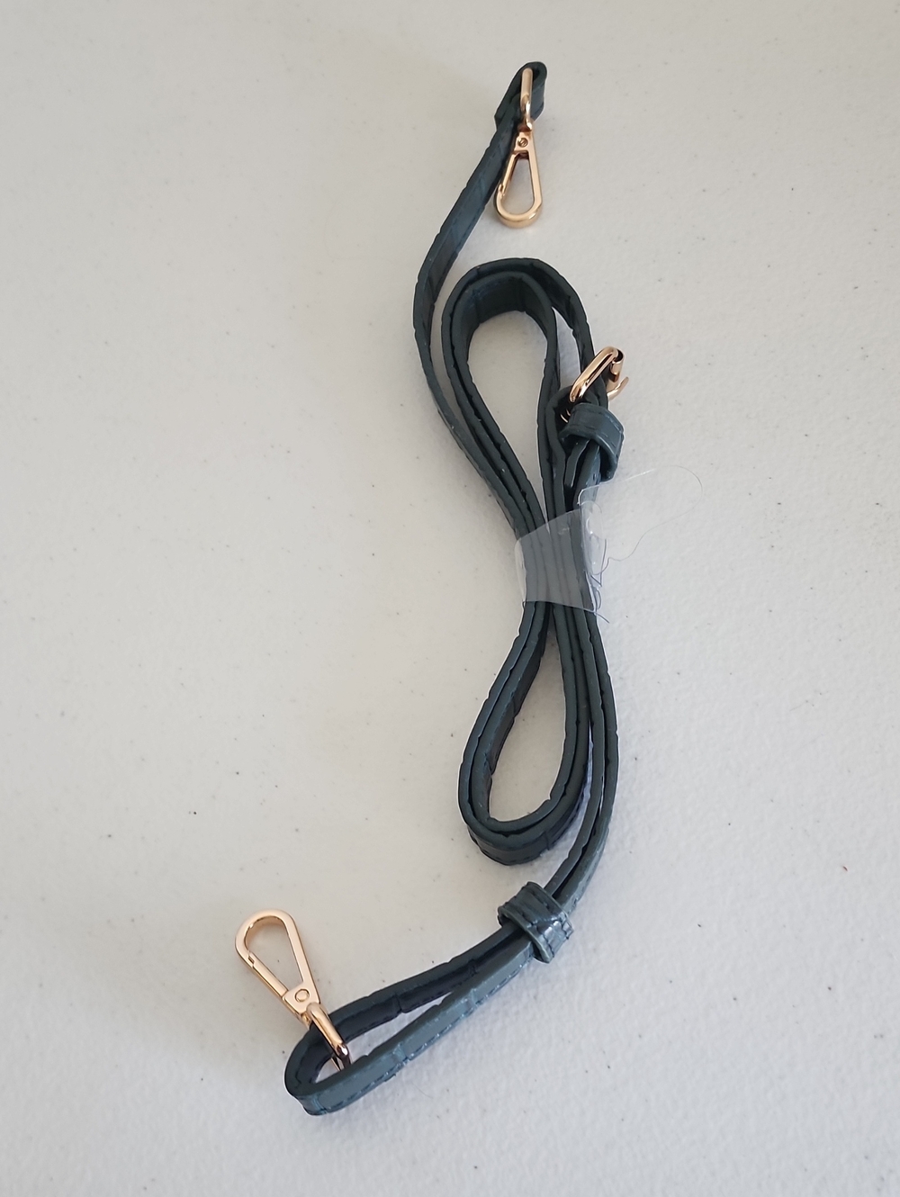 Source Unknown Dark Green Crossbody Strap with Rose Gold Clips - Picture 1 of 1